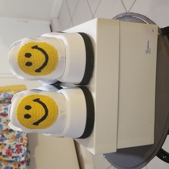 💕JOSHUA SANDERS💕 100 Leather Sneakers ~ Crochet Smile Slip On Platform 39 NWT - Picture 12 of 13